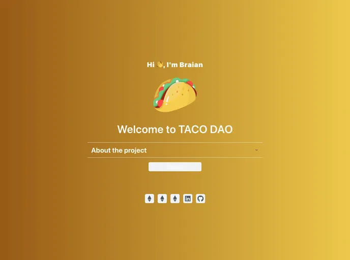 screenshot of Buildspace Taco Dao UI