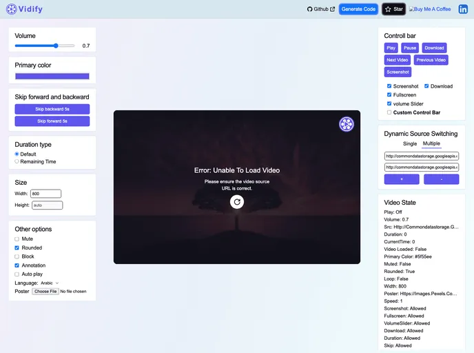 screenshot of Vidify