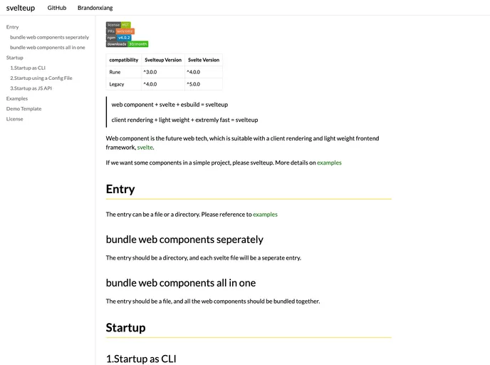 screenshot of Svelteup