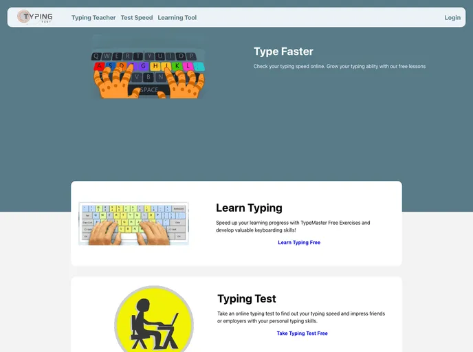screenshot of Typemaster Speedtester