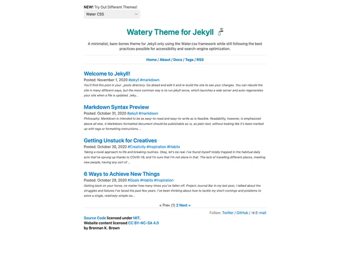 screenshot of Watery