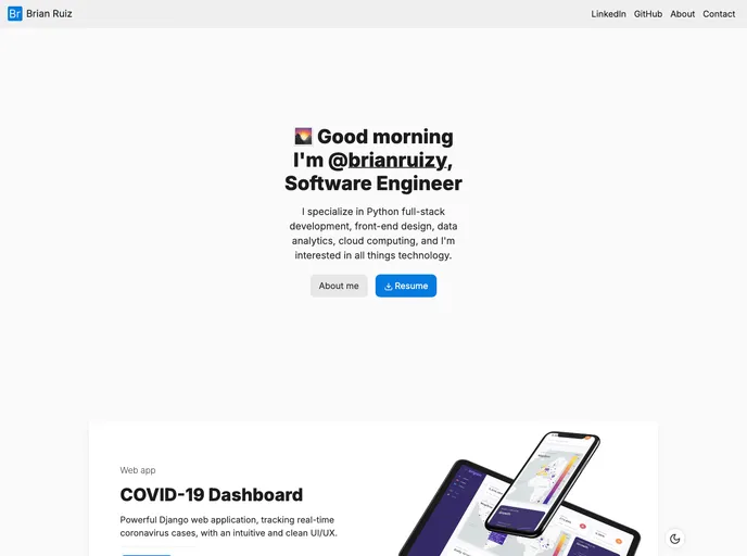 screenshot of Gatsby Minimal Portfolio