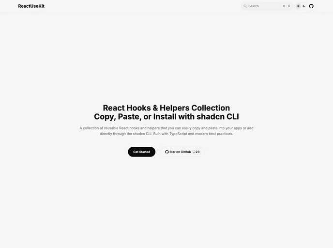 screenshot of Reactusekit