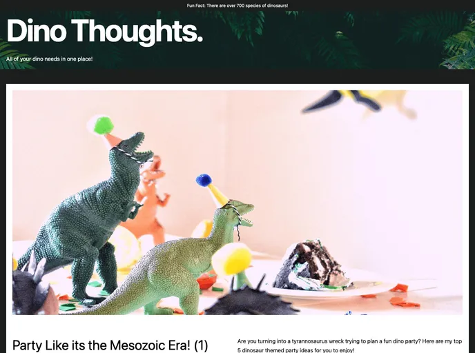 screenshot of Dino Blog