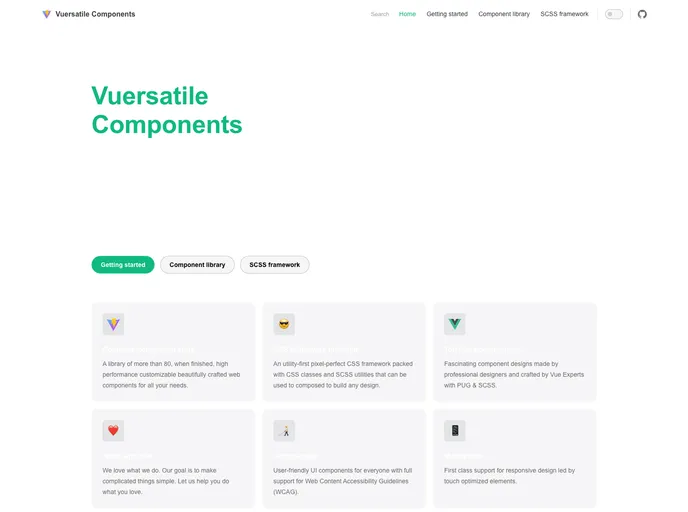 screenshot of Vuersatile Components
