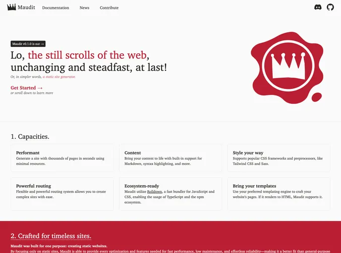 screenshot of Maudit