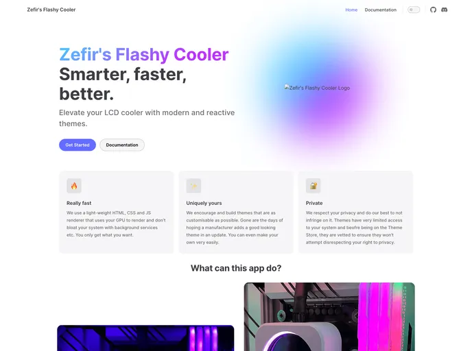 screenshot of Zefirs Flashy Cooler