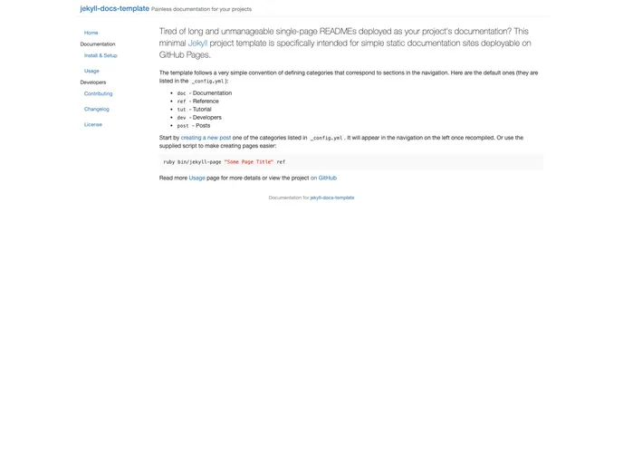 screenshot of Jekyll Docs Template