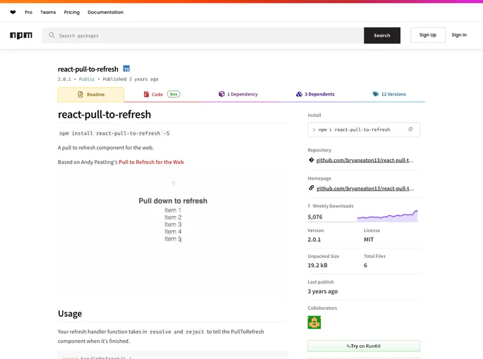 React Pull To Refresh