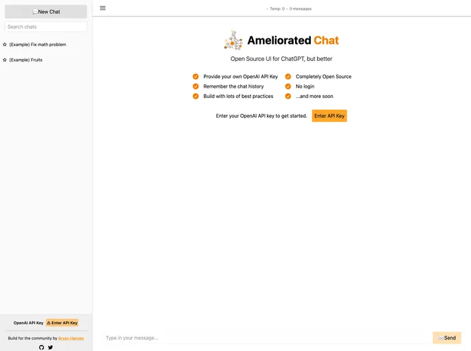 screenshot of Ameliorated Chat