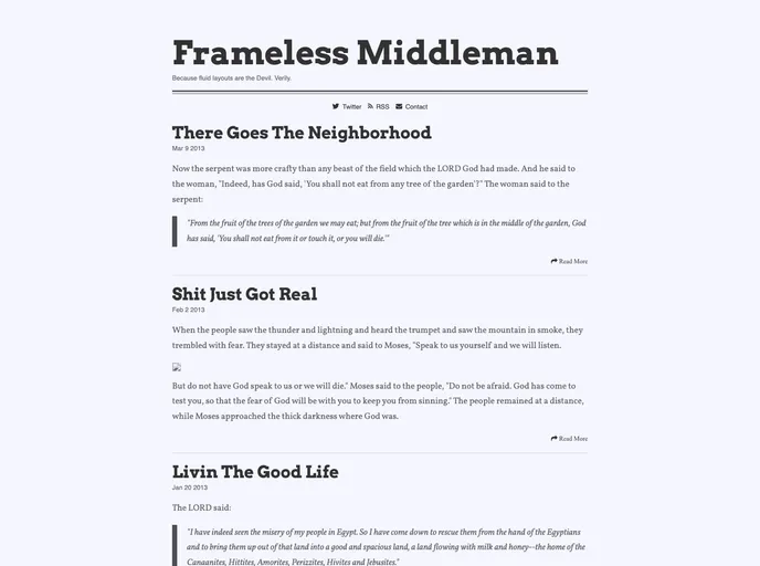 screenshot of Middleman Blog Frameless