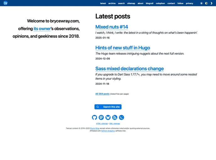 screenshot of Hugo Site