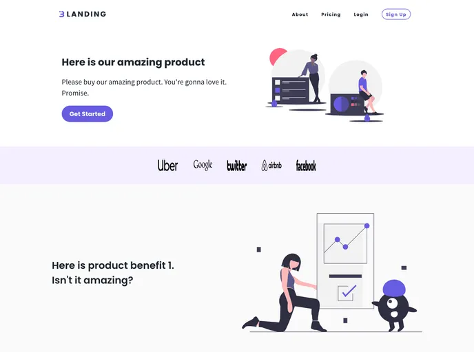screenshot of Gatsby Landing Page Starter