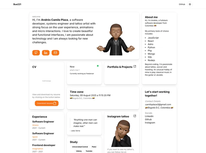 screenshot of Astro Portfolio