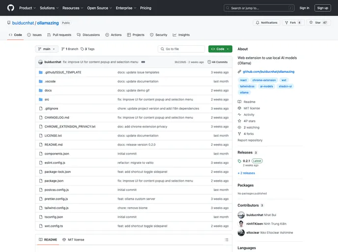 screenshot of Ollamazing