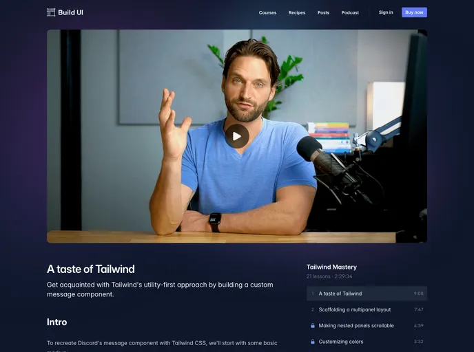 screenshot of Tailwind Mastery