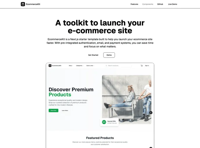 Ecommerce Starter Kit screenshot