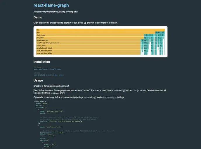 screenshot of React Flame Graph