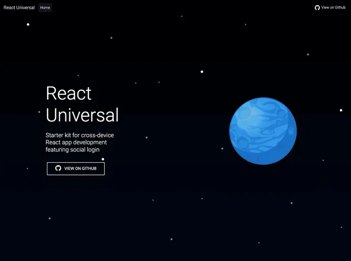 screenshot of React Universal
