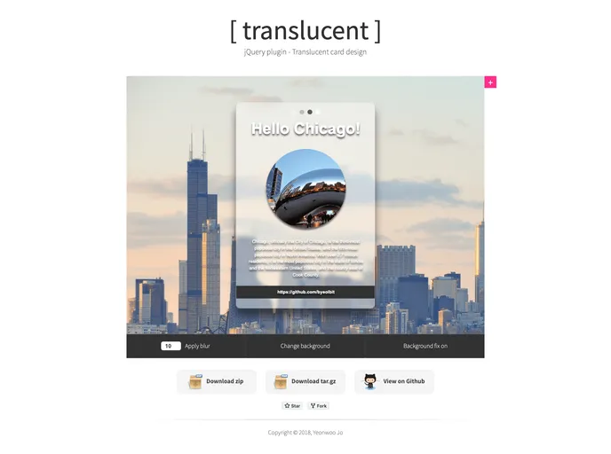 screenshot of Translucent