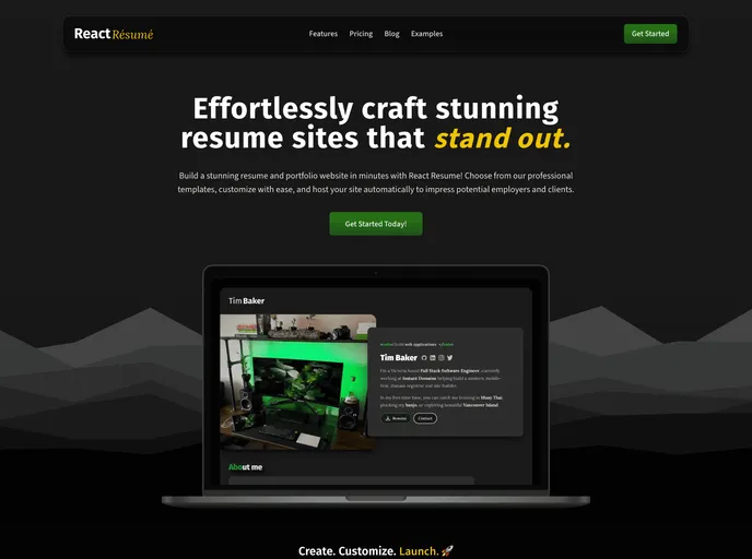 React Resume screenshot