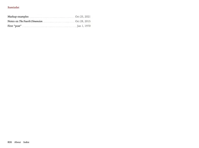 screenshot of Samizdat