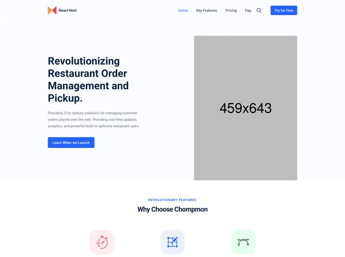 screenshot of Gatsby Landing App Classic