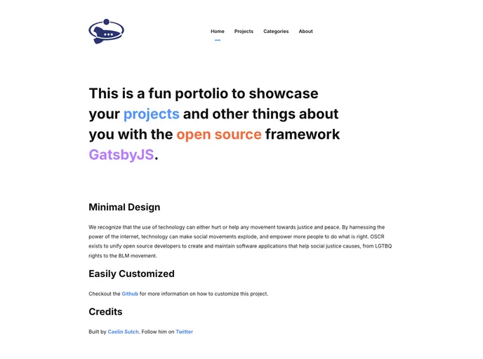 screenshot of Gatsby Typescript Markdown Starter