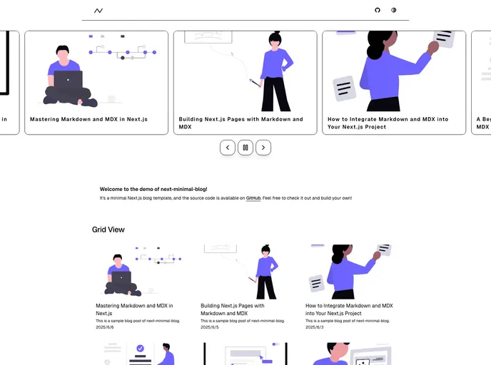 screenshot of Next Minimal Blog
