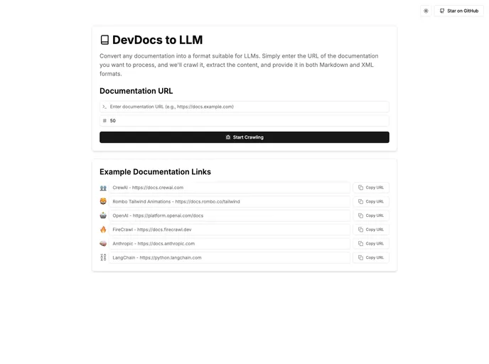 screenshot of Nextjs Firecrawl Starter