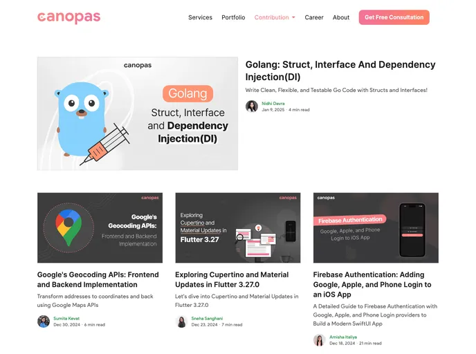screenshot of Canopas Blog Admin