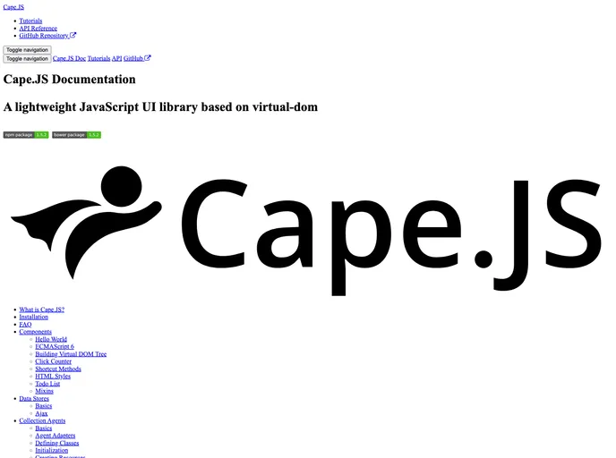screenshot of Capejs