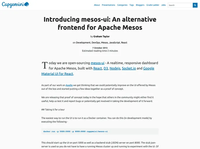 screenshot of Mesos UI