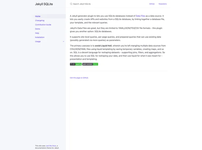 Jekyll Sqlite screenshot