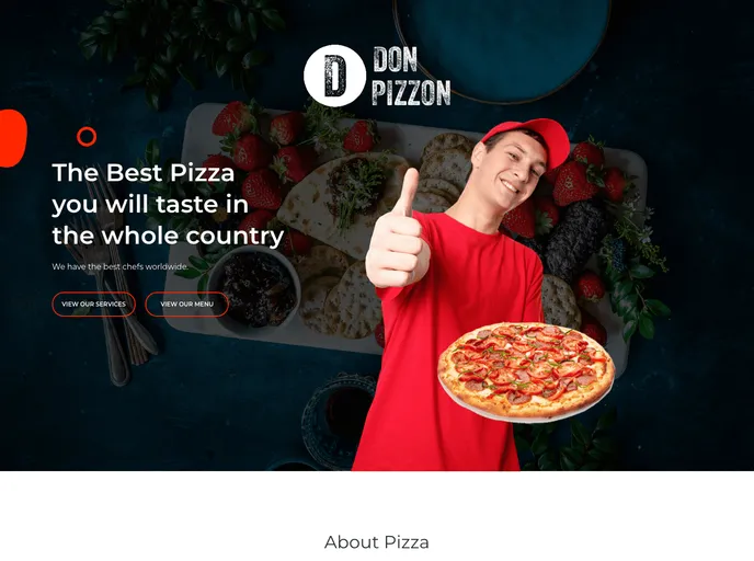 screenshot of Landing Page Pizza