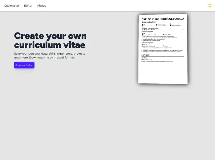 screenshot of Cuvimaker