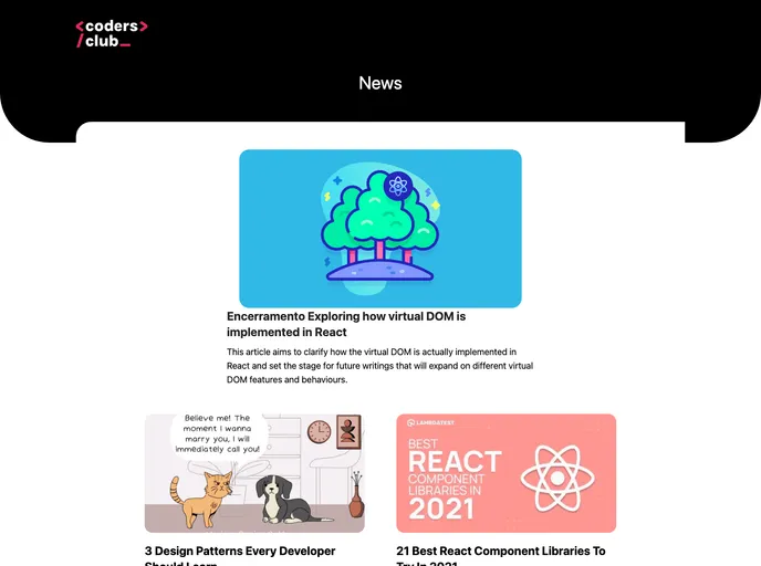 screenshot of Coders News