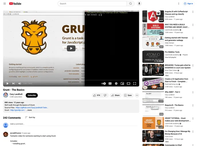 screenshot of Tutorial Grunt TheBasics
