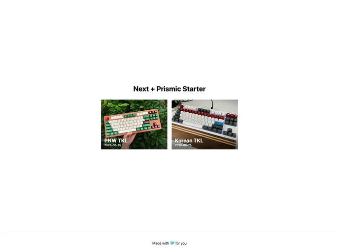 Next Prismic Starter screenshot