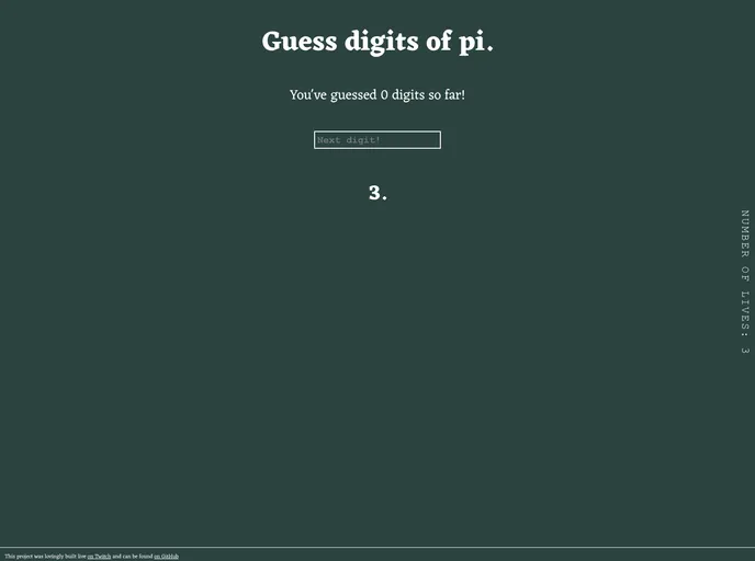screenshot of Solid Pi Guesser