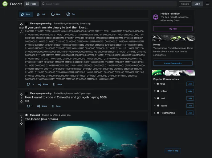 screenshot of Forum App