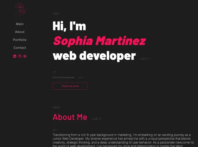 Minimalistic Developer Portfolio screenshot