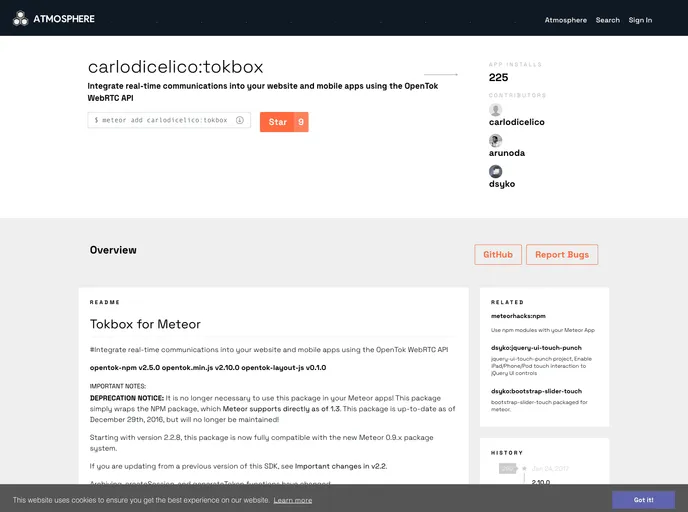 screenshot of Tokbox Meteor