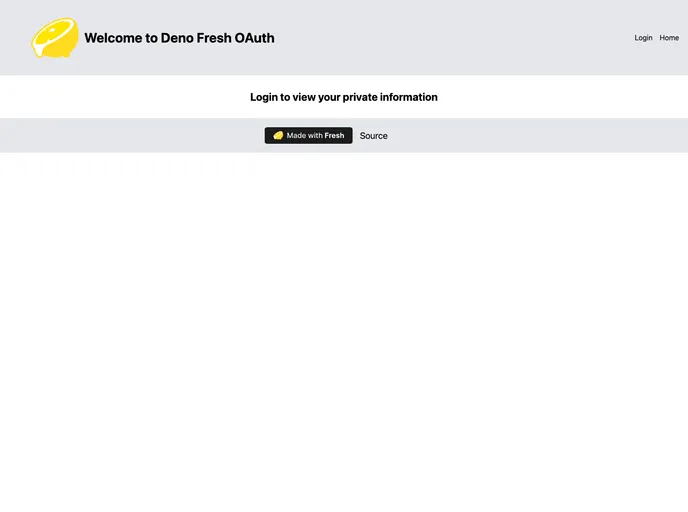 screenshot of Deno Fresh Oauth