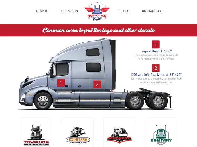 Truck_signs_frontend screenshot