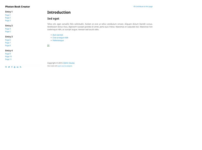 screenshot of Photon Book Creator