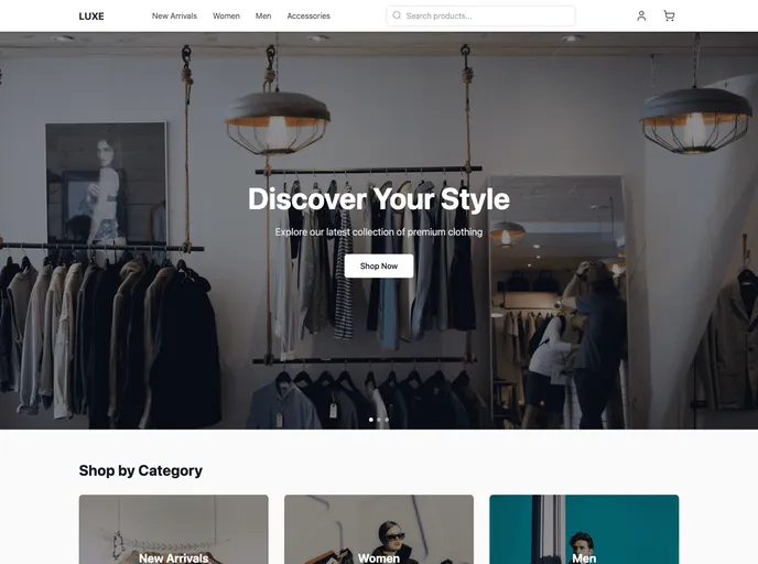 screenshot of Clothing Store