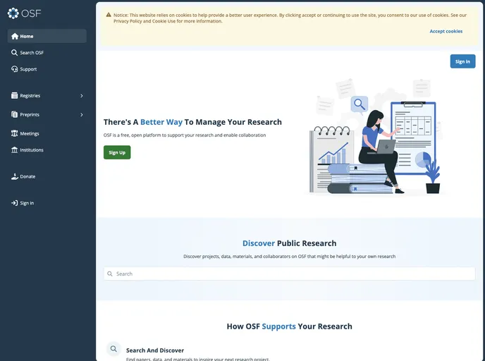 screenshot of Osf.io