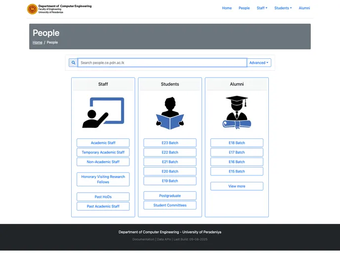 screenshot of People.ce.pdn.ac.lk