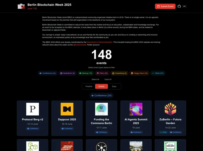 screenshot of Berlinblockchainweek